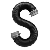 Abluftschlauch 100 mm 2,5 m mit flexiblem Soft-Anschluss, Lüftungsschlauch für einfache Montage, 4-lagiges PVC Alu Flexrohr mit 2 Schlauchschellen, biegsam, auch für Standheizung und Warmluft