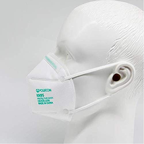 Powecom KN95 Face Mask on FDA List, 10 Pack Disposable Masks, Protection Against PM2.5 from Fire Smoke, Dust for Adults, Men, Women, Essential Workers - 10 Pcs