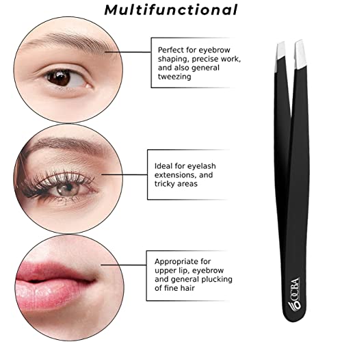 OCBA 4 teiliges Pinzette Set Präzisions-Pinzetten set aus Edelstahl Perfekte Präzision zum Augenbrauenzupfen Gesichtshaarentfernung Hochwertige Pinzette für Frauen und Männer - Image 4