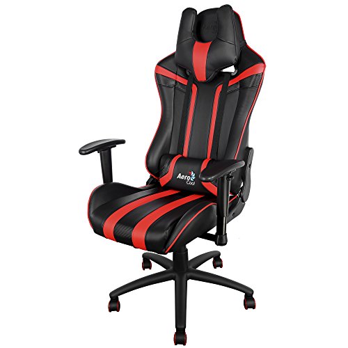 Preisvergleich Produktbild Aerocool AC120, Gaming-Stuhl, verstellbare Rückenlehne, Kopfstütze, rot
