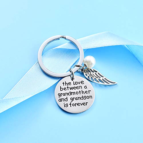 malyunin The Love Between Grandmother And Granddaughter Grandson is Forever Keyring Wing Keychain Gift from Granddaughter Grandson Family Mother's Day Birthday Jewelry (grandmother and grandson) - Image 4