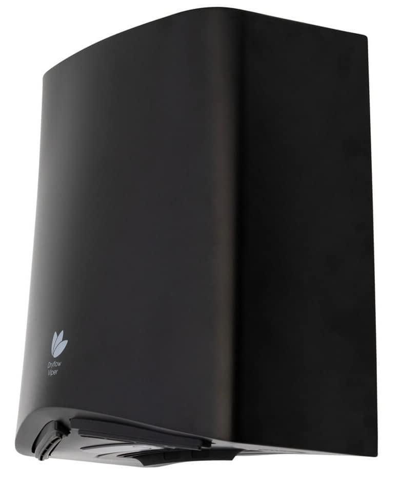 Dryflow Viper Hand Dryer - Double Blade Air Quiet Dryer (Black)