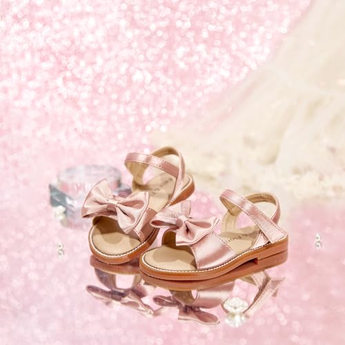 Image of Felix & Flora Toddler Girl Sandals - Little Girl Easter Dress Shoes Lightweight Open Toe Beach Holiday Flats