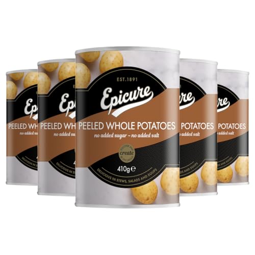 Epicure Peeled Whole Potatoes in Water – No Added Sugar or Salt, Tinned Vegetables for Easy Cooking, 400g (Pack of 12)