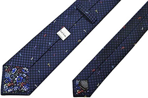 [ポールスミス] ネクタイ メンズ ロゴ/チェック柄シルクネクタイ(サイズ剣幅8cm) eps21w007 GLU3-47 NAVY ネイビー