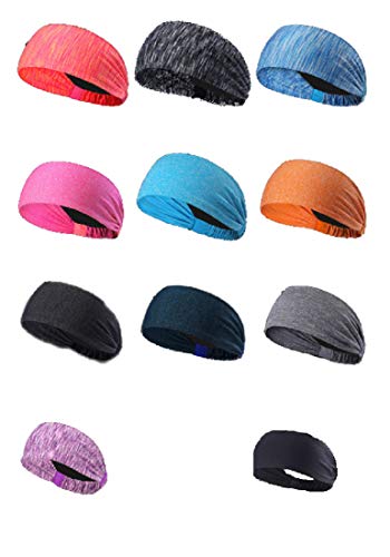 Serui Mens Headband (4 Pack), Mens Sweatband & Sports Headband for Running, Cycling, Yoga, Basketball - Stretchy Moisture Wicking Unisex Hairband