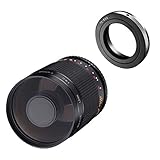 LIEFERUMFANG – 1x Samyang 500 mm F8.0 Linsenobjektiv, 1x Graufilter 2x, 1x Graufilter 4x, 1x Skylight Filter, 1x Aufbewahrungstasche, 2x Objektivdeckel, 1x Walimex T2 Adapter für Canon-EF-Mount.