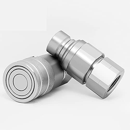 Image of 1 /4 3 /8 1 /2 3 /4 1 BSP /NPT Thread Flat Face High Flow Quick Connect Hydraulic Couplings /Couplers Peneumatic Carbon Steel 1 Set - (Size: NPT, Thread Specification: 1 inch)