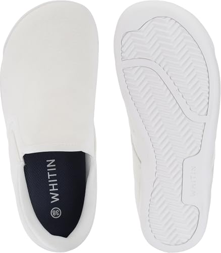 Image of WHITIN Women's Wide Barefoot Shoes | Elastic V-Detail Classic Slip-On | Minimalist Walking Sneakers