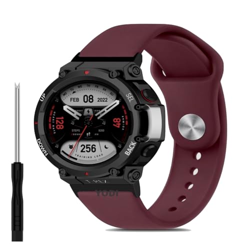 Image of YODI Strap Band Compatible with Amazfit T-Rex 2 Smartwatch Only Soft Silicone | Nylon | Chain | Leather Watch Straps with Installation Adjuster Tool For Amazfit TRex 2