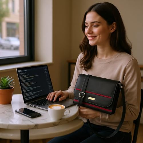 Image of ALSU Women's trendy Sling Bag | handbag | purse | crossbody bag| deattachable straps | adjustable straps |card slots 4| side bag| phone pocket