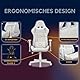 Ranqer Felix Gaming Stuhl - Professioneller Gaming-Sessel - Ergonomischer Gaming Stuhl - 180° verstellbare Rückenlehne mit Kissen - Stabiles Nylon Gestell - Komplett in Weiß