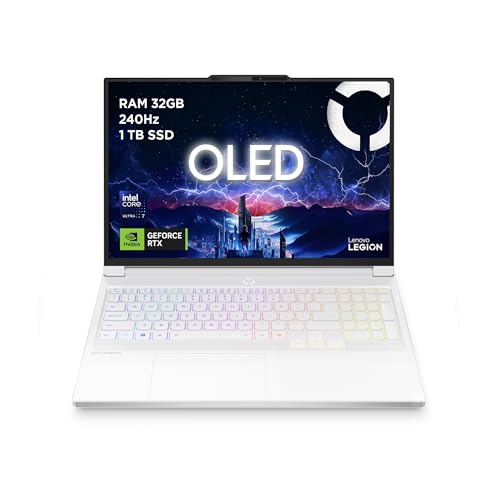 Lenovo Legion 7i 16IAX10 AI Gaming Laptop | 16' WQXGA OLED 240Hz Display | NVIDIA GeForce RTX 5060 | Intel Core Ultra 7 255HX | 32GB RAM | 1TB SSD | Win11 | QWERTZ | Glacier Weiss | 3 Monate GamePass