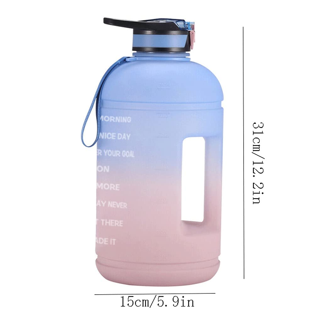 Bottiglia d'Acqua Grande capacità Bottiglia Motivazionale di Acqua Motivazionale 64oz con marcatore di Tempo e Paglia, brocca d'Acqua per Palestra e Sport all'aperto Sport Acqua brocca