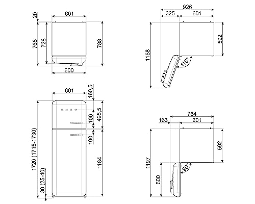 Réfrigérateur 2 portes FAB30LCR5 Crème - vue 3