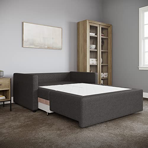 Ztozz Keln Convertible Sleeper Loveseat With Storage - 3 In 1 Folding Loveseat Sofa With Fabric Upholstery For Living Room, Bedroom Or Rv - Dark Gray Color #TOP4