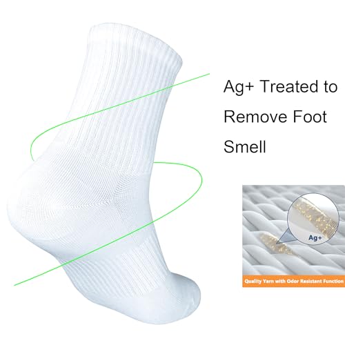 Image of Womens Anti Odor Breathable Moisture Wicking Sports Cotton Low Cut /Quarter Crew Socks for Athletes Foot