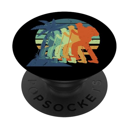 Senderismo, Hombres Mujeres Niños, Senderismo, Naturaleza Montañas Vintage PopSockets PopGrip Adhesivo