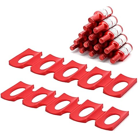 YancLife 2Pcs Flaschenhalter Kühlschrank, Silikon Faltbare Flaschenablage Bier Halter Flaschenregal Soda Getränke Can Wein Organisator Stapelhilfe Cover