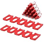 YancLife Bottle and Can Stacker for Fridge, 2Pcs Anti-Slip Silicone Foldable Wine Rack Beer Can Holder Organiser, Bottle Stacking Mat for Beer/Cola/Food Cans - Hold Maximum 15 Bottles（Red）