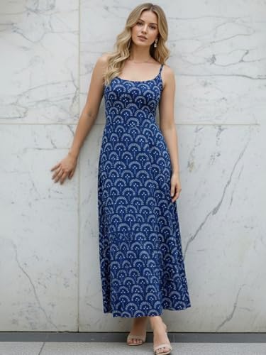 Image of Aahwan White Printed Round Neck Sleeveless Backless Long Indo Western Fusion Dress for Women's & Girl's
