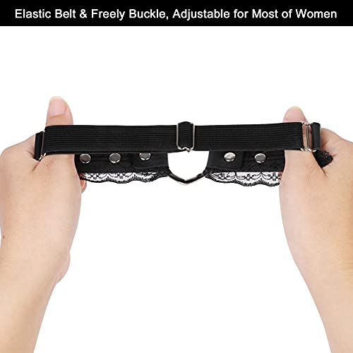 2Pcs Adjustable Lace Heart-Shaped Thigh Garter, Elastic Leg Garters for Women3