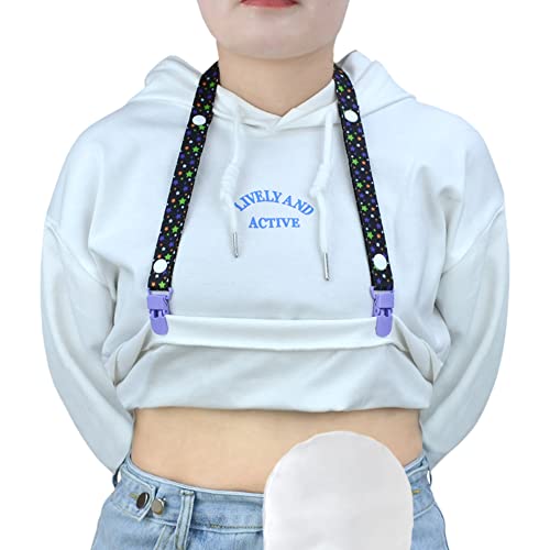 Paquete de 2 correas de ahorro de camisa de estoma Ostomía bolsa de ayuda para mantener tu camisa limpia Ileostomía suministros de urostomía y colostomía, Negro, Small