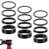 HJZHII 12 Stück Fahrrad Vorbau Spacer, 2mm/3mm/5mm/10mm Aluminium Fahrradlenker Abstandshalter Fahrradlenker Erhöhung Lenkererhöhung Distanzscheiben Bike Headset Spacers Abstandshalter Fahrrad