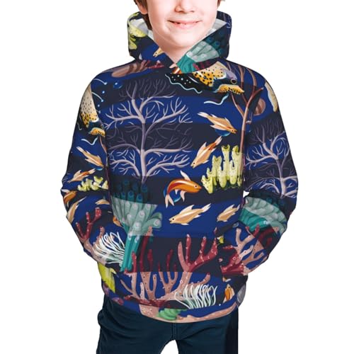 Sea Inhabitans and Herb Kids Pullover Hoodies Boys Sweatshirts Girls Athletic Clothes with Pocket2