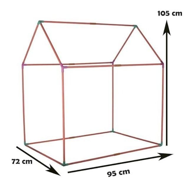 Image of Colorful Kids Play Tent House for Boys & Girls Age 3-10 Years Lightweight Foldable Playhouse Indoor Outdoor Activity Shelter Portable Toy Castle for Bedroom Garden & Travel (Princess Tent House)