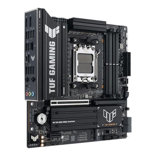 Image of TUF Gaming B850M-PLUS WIFI7 AMD B850 mATX Motherboard, 14+2+1 80A DrMOS Power Stages, DDR5, PCIe 5.0, 3X M.2 Slots, WiFi 7, 2.5Gb Ethernet, DisplayPort, HDMI, Rear USB-C 20Gbps and Front USB-C 10Gbps