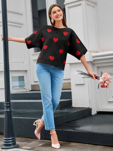 Image of Cicy Bell Womens Half Sleeve Sweaters Oversized Boat Neck Knitted Pullover Sweater Trendy Casual Loose Fit Fall Tops