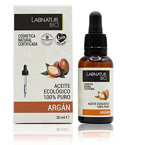 Aceite Argan 30ml Labnatur Bio. 100% Puro. Para Cara, Cuerpo, Cabello, Barba y Uñas. Hidrata y Nutre en profundidad. Producto Natural y Certificado.