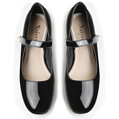 Naiyee Mary Jane Shoes Women Chunky Heel Ankle Strap Dress Shoes for Women Low Heels Close Rounded Toe Pumps2