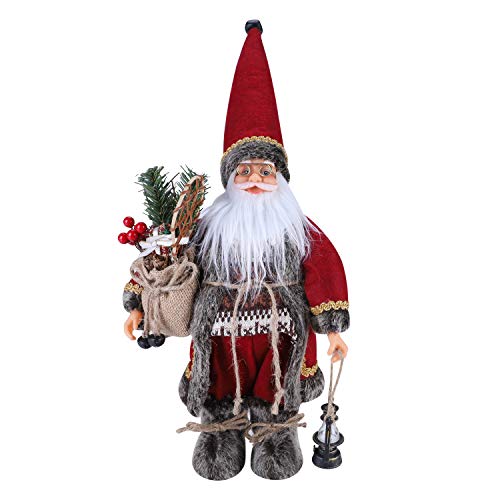 Natale Babbo Natale Decor Figures Free Standing Bambole Natale Natale Natale tavolo camino decorazione decorazione casa casa Natale ornamento regalo 40 cm (rosso Babbo Natale)