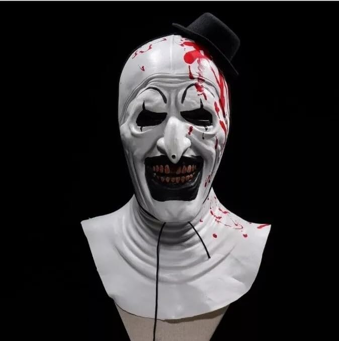 NEW-YIJUNSHUN Adult Terrifier Art the Clown Mask Art The Clown Terrifier Costume Terror Masks Scary the Killer Clown Joker Mask Halloween Cosplay Full Head Costume Props