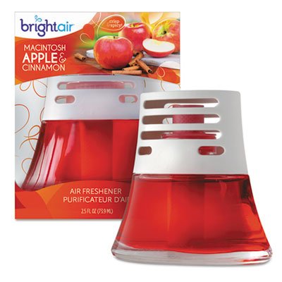 Bright Air® Scented Oil Air Freshener, Macintosh Apple And Cinnamon, Red, 2. 5Oz, 6/Carton #TOP16