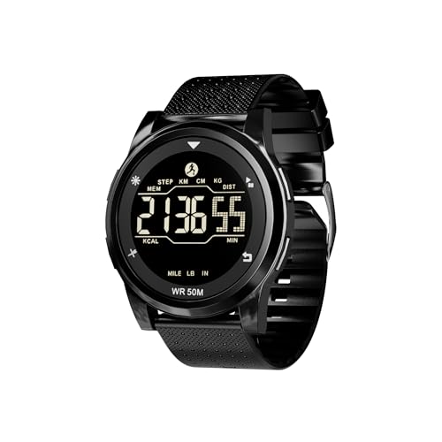 Versatile Digital Sports Watch for Men and Women - Waterproof Stopwatch with Pedometer and Military Time Alarm