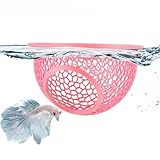 Pink Floating Betta Hide & Shrimp Cave – 3D Printed Aquarium Hammock, Feeding Ring & Resting Spot for Betta Fish, Shrimp & Small Fish (Eco-Safe PLA)