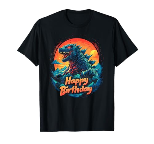 Kaiju Fiesta de cumpleaños Manga Tema de película de monstruos japoneses Camiseta