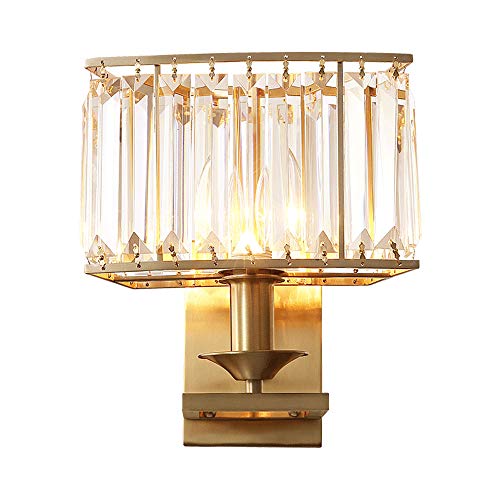 Luminaire cristal E14 applique murale cuivre rectangle pour éclairage de ménage