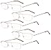 Produktbild Eyekepper 5 Pack Gerade Duenn gestanzten Metallrahmen Half-Augen Stil Lesebrille Leser Gold +2.0