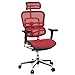 Produktbild hjh OFFICE 652120 Profi Chefsessel ERGOHUMAN ergonomischer Bürostuhl mit Vollausstattung, Originales Design, Netzstoff Rot