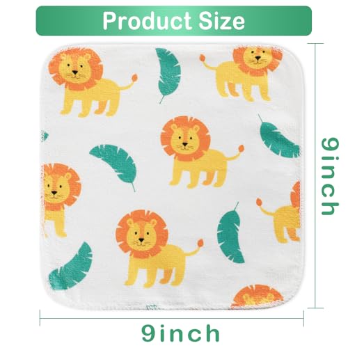 Image of Baby Washcloths, 24Pack Baby Wash Cloths Extra Soft & Ultra Absorbent, Baby Towels and Washcloths Face Towels for Unisex Boys Girls Body, Washclothes Gentle on Sensitive Skin, 9x9 Lion