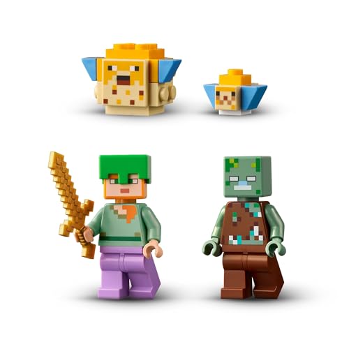 Minecraft La Barriera Corallina, Modellino da Costruire con il Personaggio Alex, uno Zombie Annegato, 2 Pesci Giocattolo e un Forziere, Giochi per Bambini e Bambine Fan del Videogioco 21164 - Lego - Immagine 3