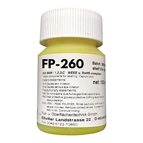 100 ml No-Clean Elektronik-Lötpaste EO-FP-260 -mit halogenfreien Aktivatoren (WEEE/RoHS-konform) Typ 1.2.3.C gem. ISO 9454-, 100 ml in Runddose (kindersicher) Cover