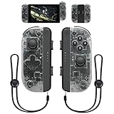 Joypad Controller Replacement for Switch,Wireless Switch Controller Support Wake-up Function with Grip(Transparent)