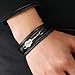 Leatrom Men's Punk Leather Bracelet, Trendy Men's Popular Guitar Shape Decorative PU Leather Bracelet, Fashionable Multi-layer Braided Bracelet