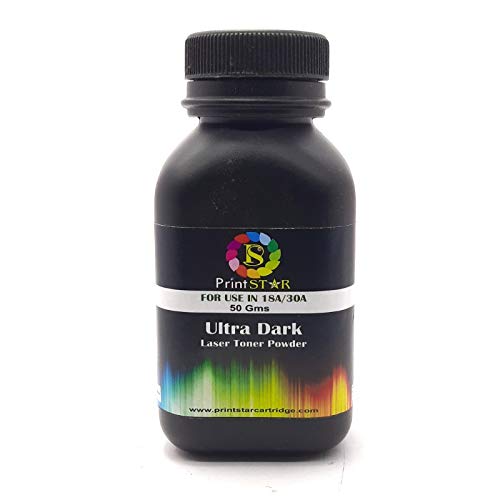 Image of Print Star Printstar Ultra Dark Black Toner Powder for Use in HP CF218A / CF230A / 18A / 30A / 33A Pack of 3 (65GM)