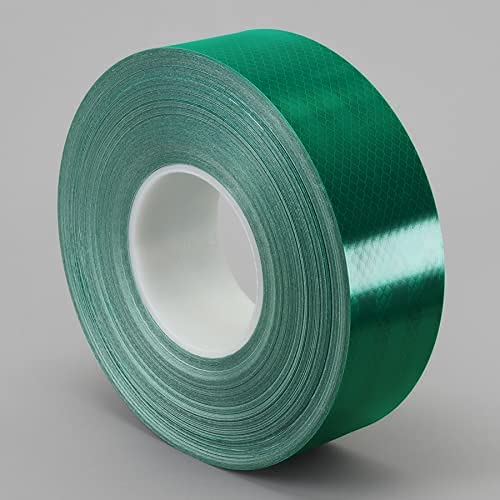 Image of MINSALES� Reflective Radium Waterproof Warning Tape For road safety purpose Night Safety Sticker High Intensity Conspicuity Green 2 Inch x 50 Meter (Green)